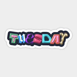 TUESDAY 3D Letter Sticker